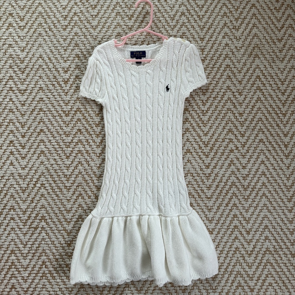 Polo Ralph Lauren Sweater Dress. Size 6, white, EUC